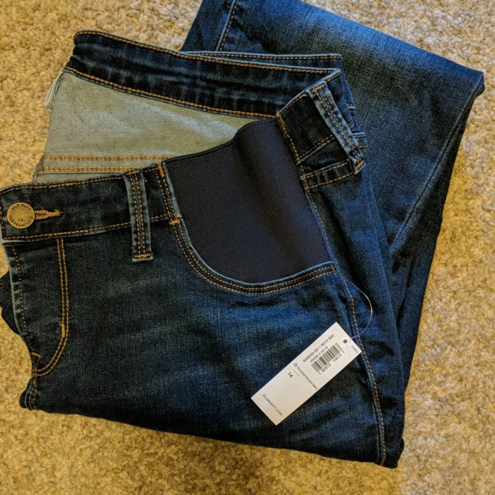 Side panel maternity skinny jeans
